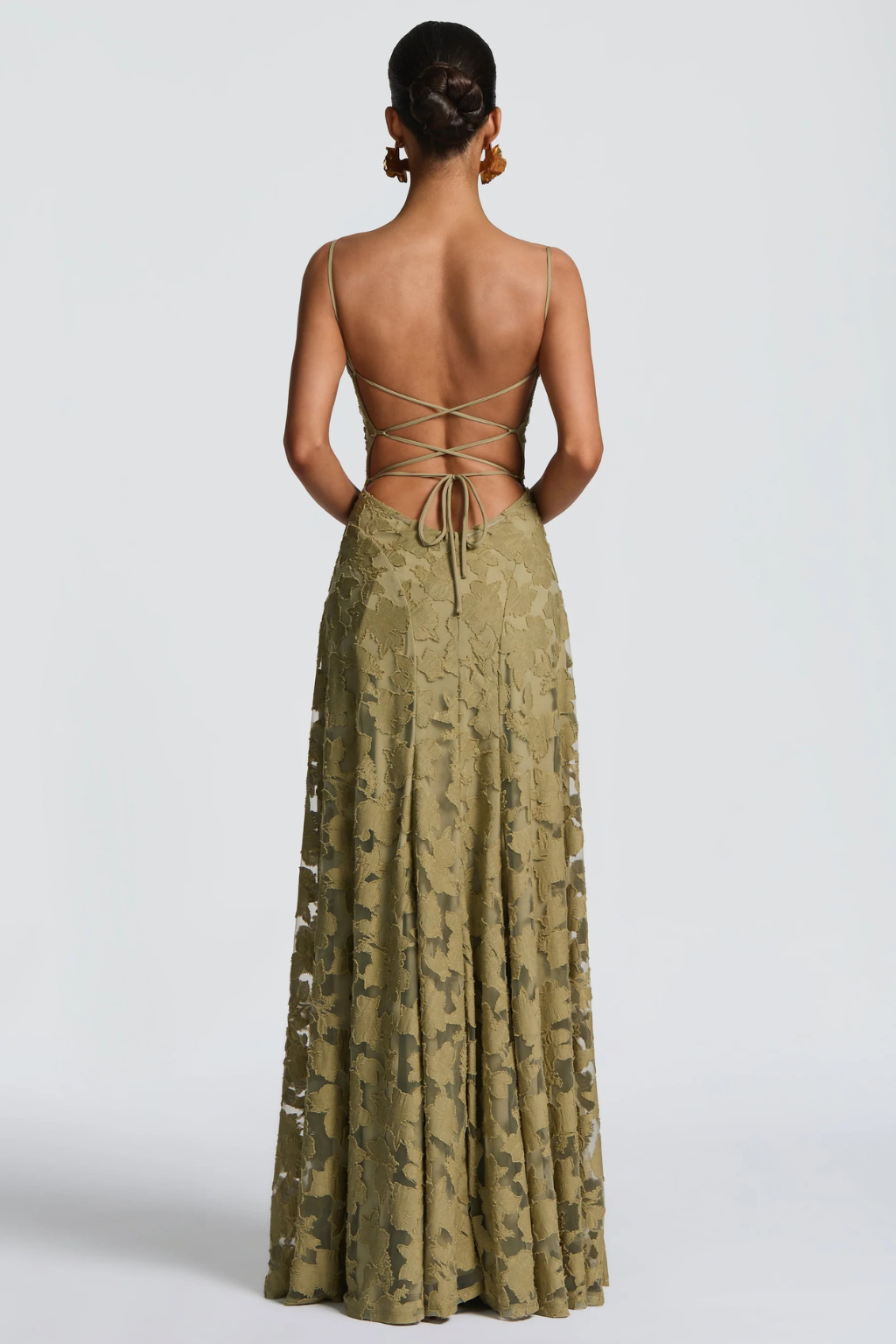 Elegant Formal Wedding Guest Dress for Women with Square Neck Spaghetti Strap Floral Brocade Maxi Style