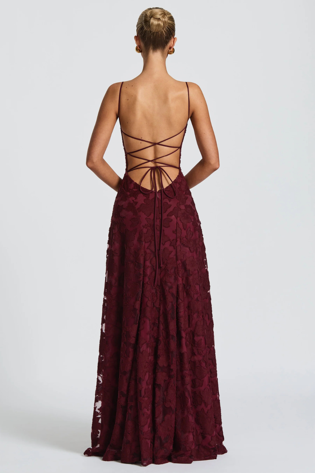 Elegant Formal Wedding Guest Dress for Women with Square Neck Spaghetti Strap Floral Brocade Maxi Style