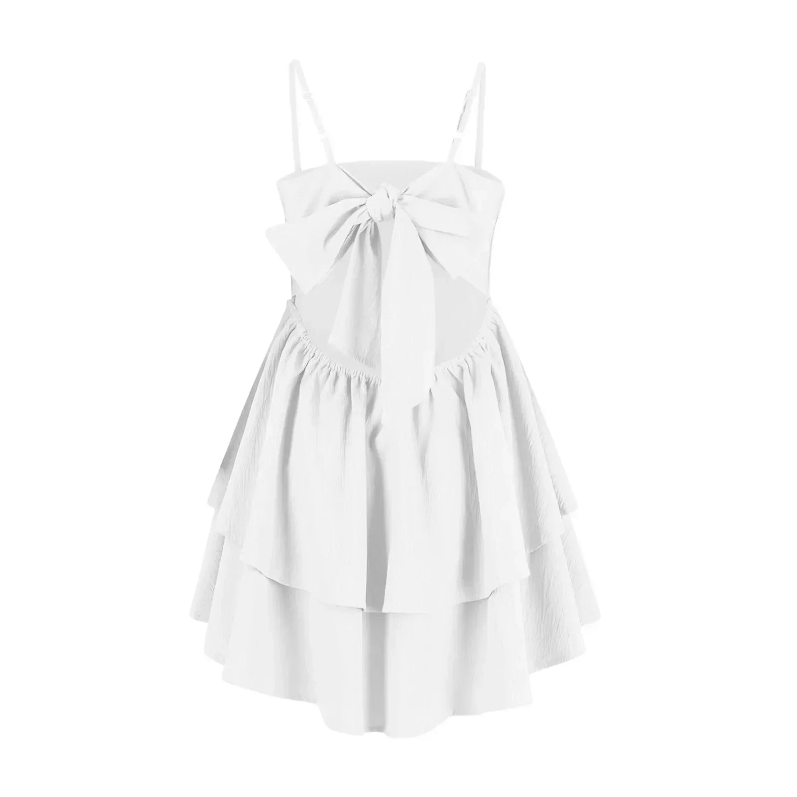 Elegant Cocktail Dress for Women with Spaghetti Strap Tiered Ruffle Skirt A-Line Mini Party Style