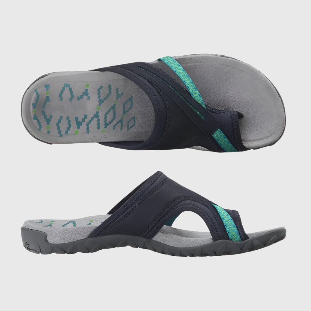 Comfortable Flip Flops for Women with Toe Ring Quilted Neoprene Strap Sport Flat Outdoor Sandal Style