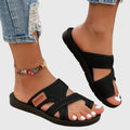 Comfortable Sandals for Women with Open Toe Double Strap Mesh Upper Cutout Flat Sole Casual Summer Style